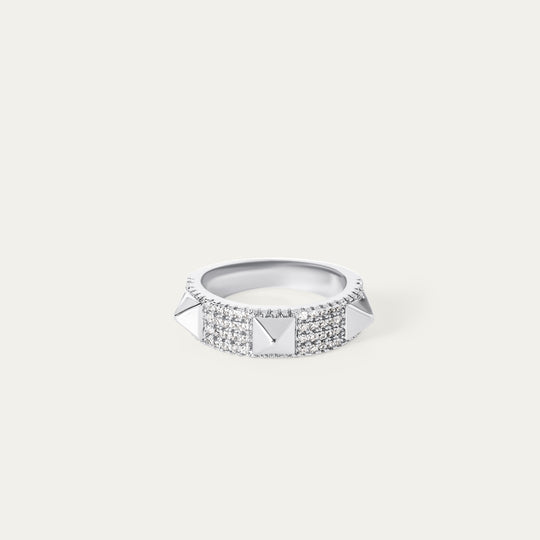Stada CZ Ring (Silver Brass, Size 4)