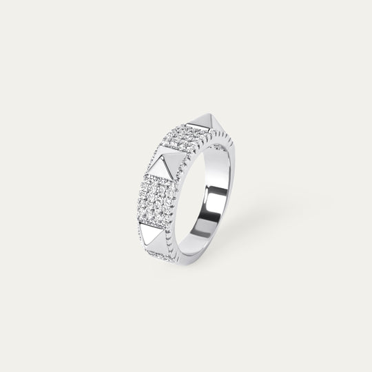 Stada CZ Ring (Silver Brass, Size 7)