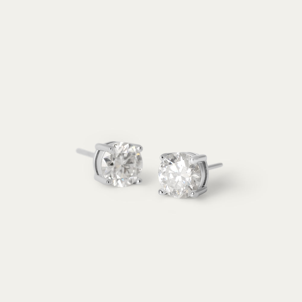 KRKC Moissanite Drop Earrings – 1ct Lab Created Diamond Earrings, 14k White Gold Plated Sterling Silver Leverback For Women