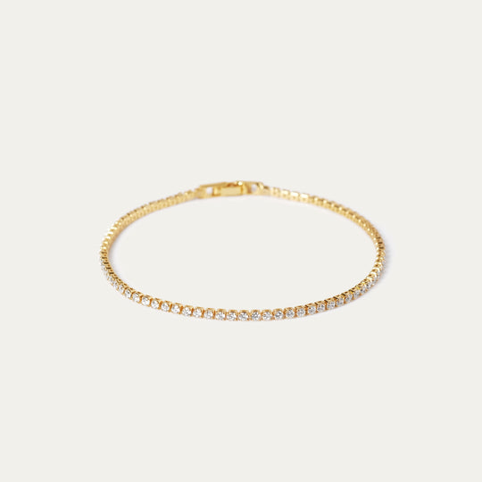 Tenisia Biggie CZ Bracelet (18K Gold Brass)