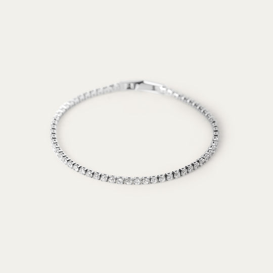 Tenisia Tiny CZ Bracelet (Silver Brass)