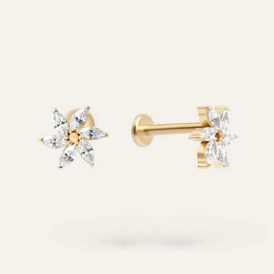 Tora CZ Studs (18K Gold Titanium Steel)