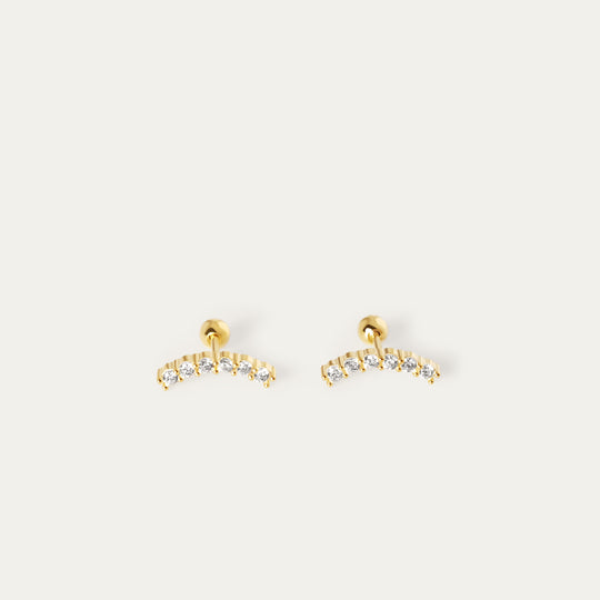 Vana CZ Studs (18K Gold Vermeil, Clear Stone)