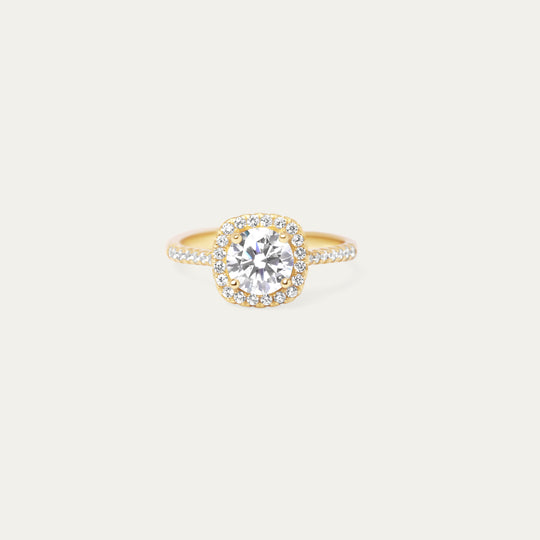 Vicky 1.0ct Moissanite Ring (18K Gold Vermeil, Size 9)