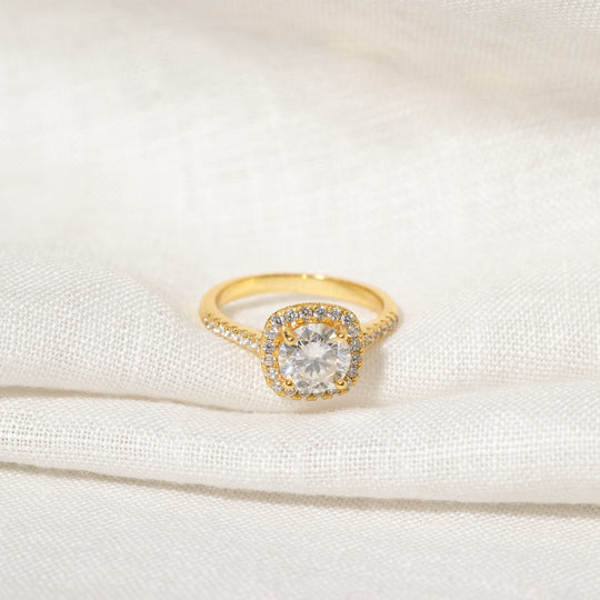 Vicky 1.0ct Moissanite Ring (18K Gold Vermeil, Size 9)