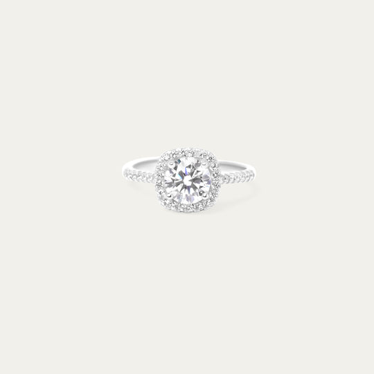 Vicky 1.0ct Moissanite Ring (925 Sterling Silver, Size 10)