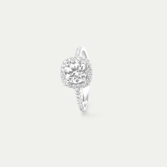 Vicky 1.0ct Moissanite Ring (925 Sterling Silver, Size 11)