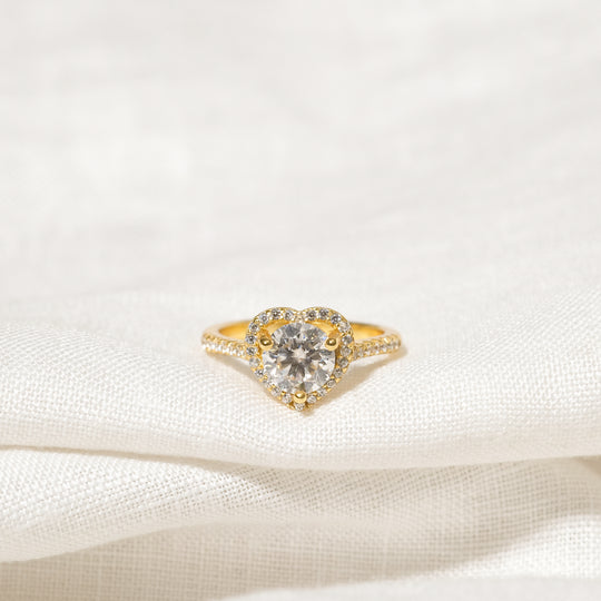 Viola 1.0ct Moissanite Ring (18K Gold Vermeil, Size 4)