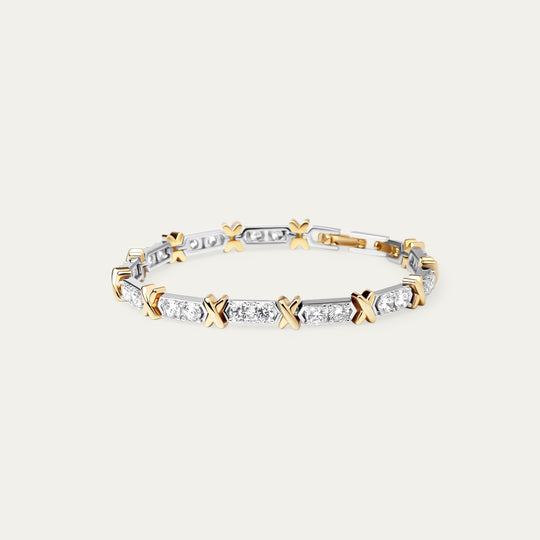 Xenon CZ Bracelet (Two-Tone Brass)