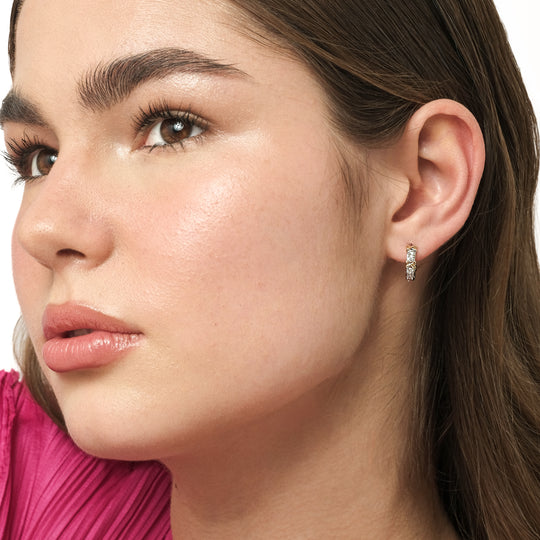 Xenon Teeny-Tiny CZ Hoops (18K Gold Brass)