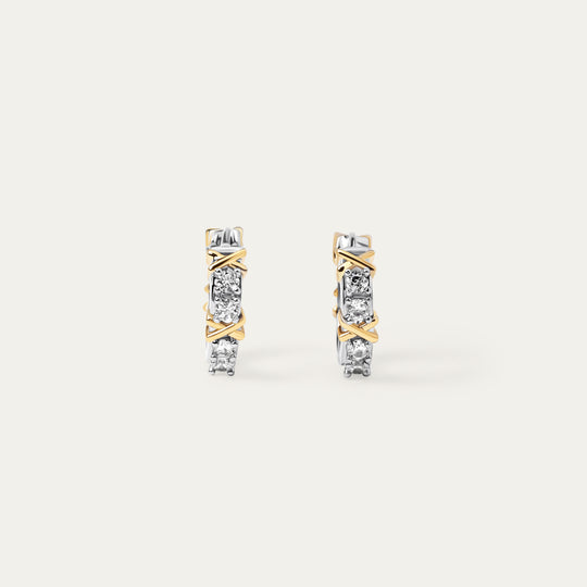 Xenon Teeny-Tiny CZ Hoops (18K Gold Brass)