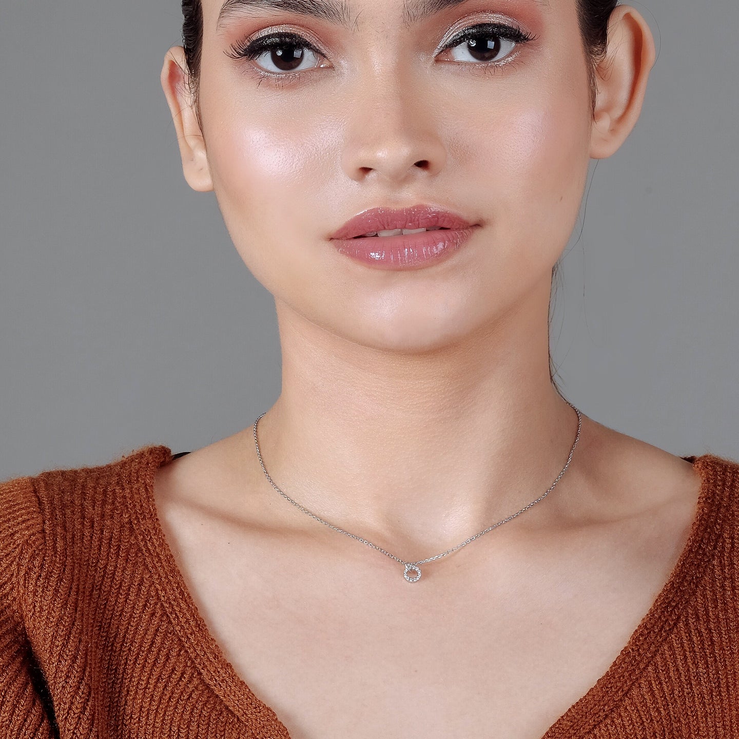 Silver cz necklace discount