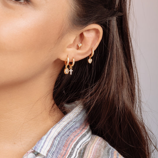 Ario CZ Earrings (18K Gold Brass)