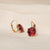 Eula CZ Earrings (18K Gold Brass, Scarlet)