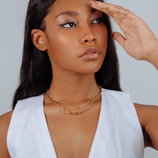 Haru Medium Necklace (18K Gold Brass)