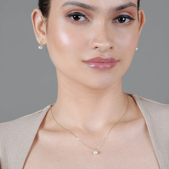 Iman Teeny-Tiny Pearl Necklace (18K Gold Vermeil)