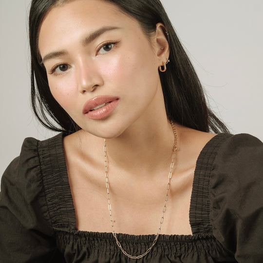 Gaspar Long Necklace (18K Gold Brass)