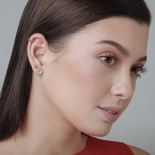 Sadi Biggie CZ Studs (925 Sterling Silver)