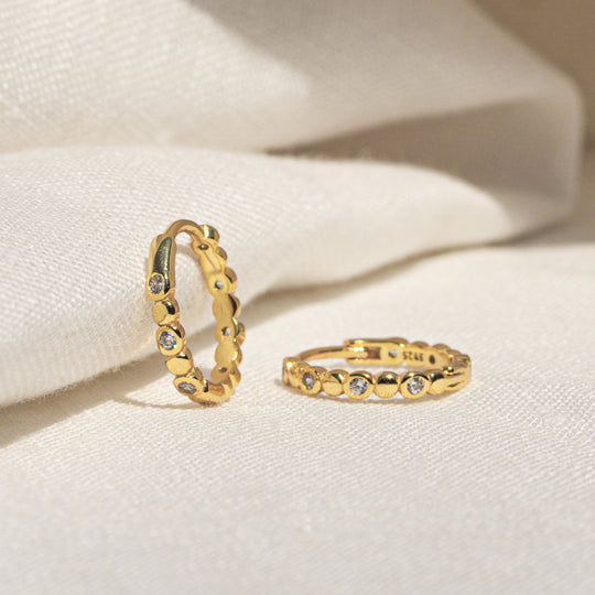 Yani Tiny CZ Hoops (18K Gold Vermeil)